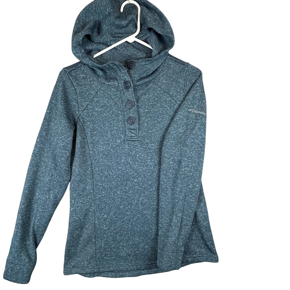Columbia‎ Castle Peak Pullover Fleece Hoodie Blue Heathered Woman's Small